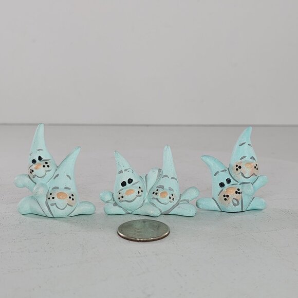 Handmade Ceramic Raindrop Sprite Figurines Set Of 3 - Picture 2 of 8